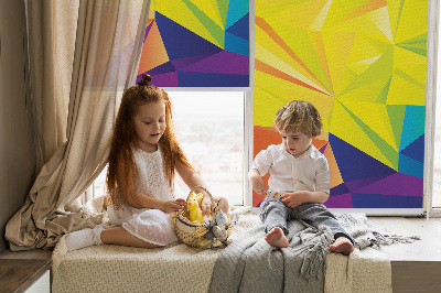 Modern roller blind Colorful origami pattern