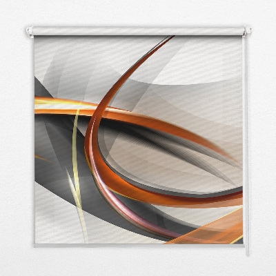 Roller blind for large window Orange line pattern