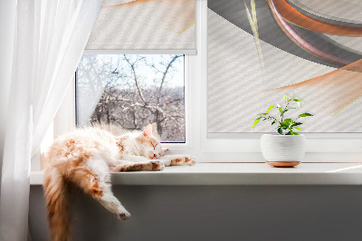 Roller blind for large window Orange line pattern