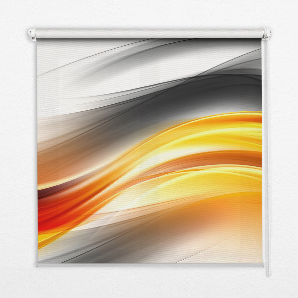 Fabric roller blind Orange waves
