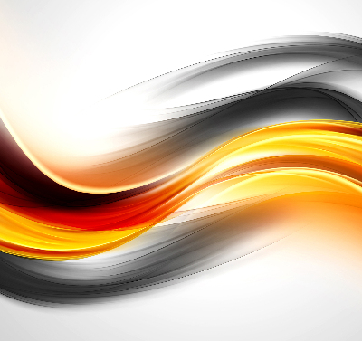 Fabric roller blind Orange waves