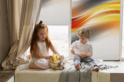 Fabric roller blind Orange waves
