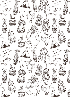 Fabric roller blind Drawn pictures