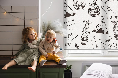 Fabric roller blind Drawn pictures