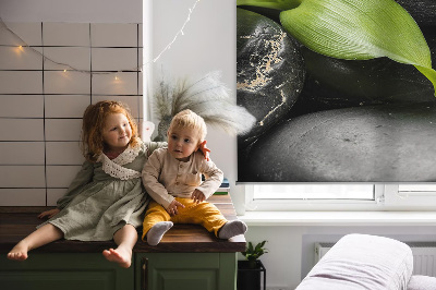 Modern roller blind Orchid on the stones