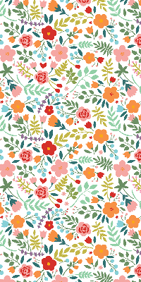 Fabric roller blind Painted flowers