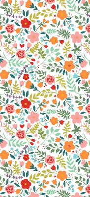 Fabric roller blind Painted flowers