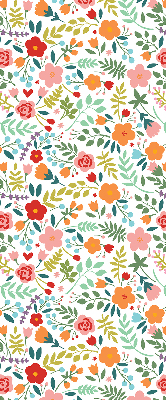 Fabric roller blind Painted flowers