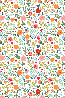 Fabric roller blind Painted flowers