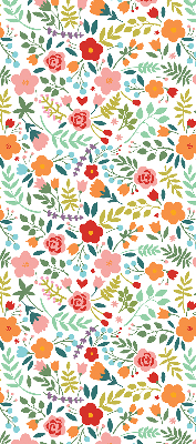 Fabric roller blind Painted flowers
