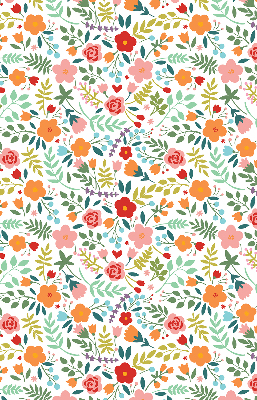 Fabric roller blind Painted flowers
