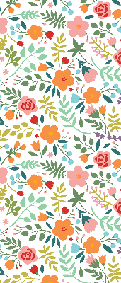 Fabric roller blind Painted flowers