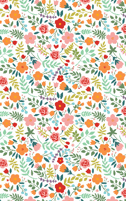 Fabric roller blind Painted flowers