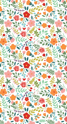 Fabric roller blind Painted flowers