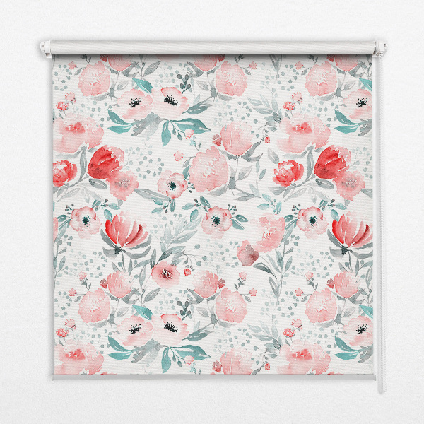 Modern roller blind Pink poppy