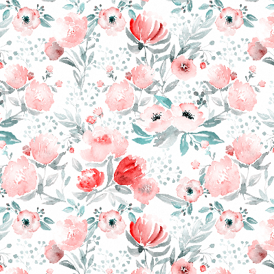Modern roller blind Pink poppy
