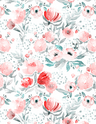 Modern roller blind Pink poppy