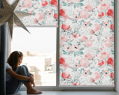 Modern roller blind Pink poppy