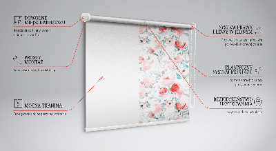 Modern roller blind Pink poppy