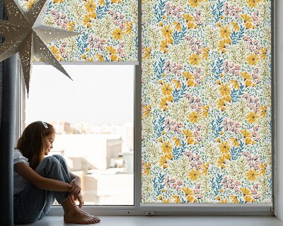 Roller blind for large window Flowers