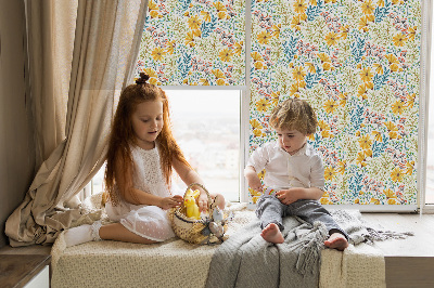 Roller blind for large window Flowers