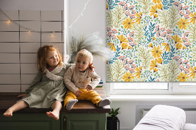 Roller blind for large window Flowers