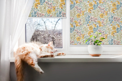 Roller blind for large window Flowers