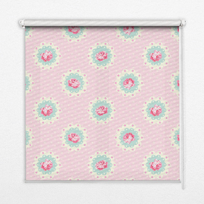 Fabric roller blind Roses