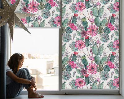 Modern roller blind Cactus flower