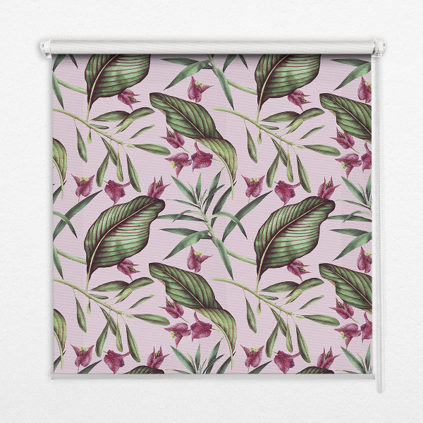 Fabric roller blind Tropical leaves