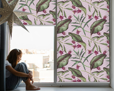 Fabric roller blind Tropical leaves