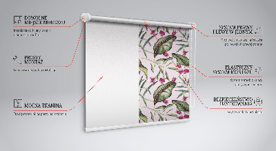 Fabric roller blind Tropical leaves