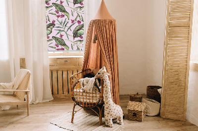 Fabric roller blind Tropical leaves