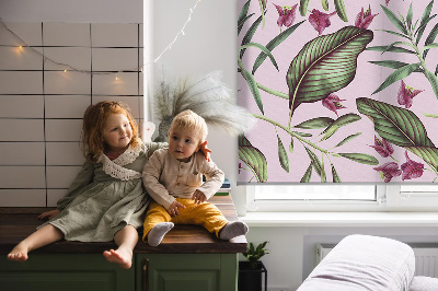 Fabric roller blind Tropical leaves