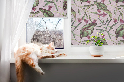 Fabric roller blind Tropical leaves