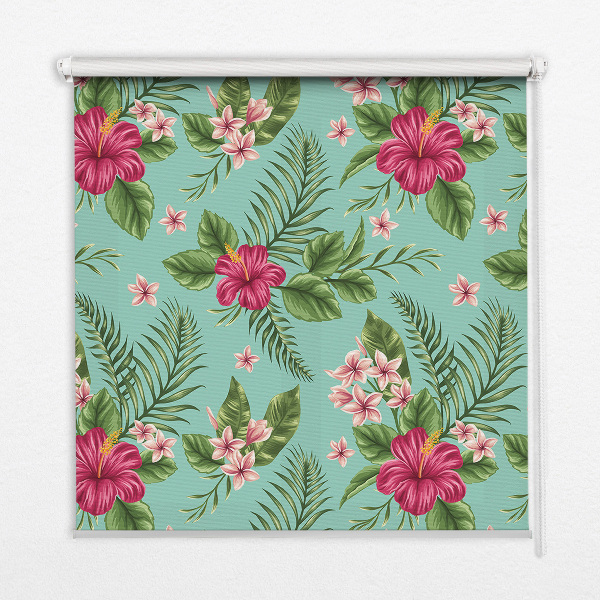 Roller blind for large window Exotic plants
