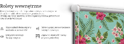 Roller blind for large window Exotic plants