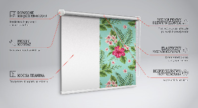 Roller blind for large window Exotic plants