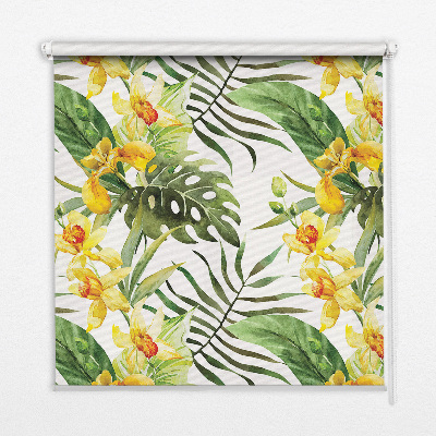 Fabric roller blind Yellow flower