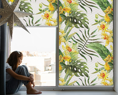 Fabric roller blind Yellow flower