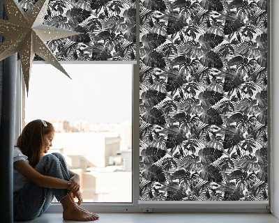 Modern roller blind Gray leaves