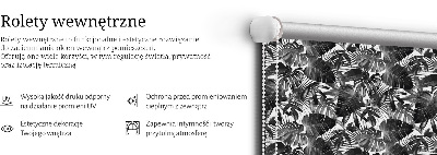 Modern roller blind Gray leaves