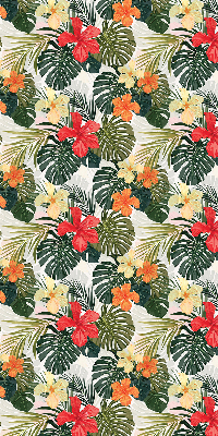 Roller blind for large window Tropical flowers and leaves