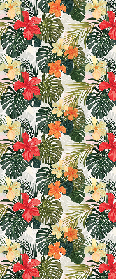 Roller blind for large window Tropical flowers and leaves