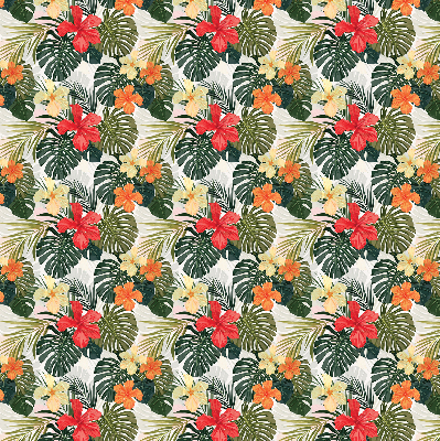 Roller blind for large window Tropical flowers and leaves