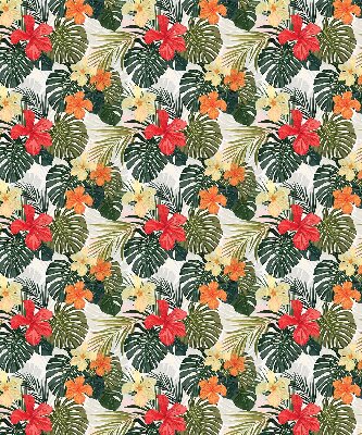 Roller blind for large window Tropical flowers and leaves