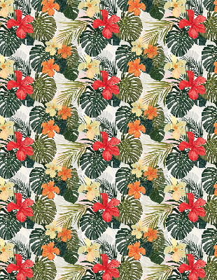 Roller blind for large window Tropical flowers and leaves