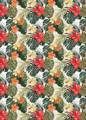 Roller blind for large window Tropical flowers and leaves