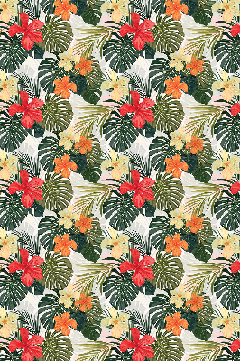 Roller blind for large window Tropical flowers and leaves