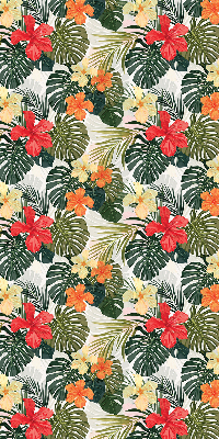 Roller blind for large window Tropical flowers and leaves